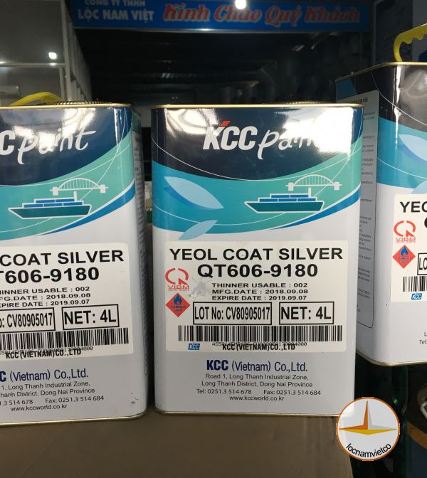 Sơn chịu nhiệt KCC Paint Yeol Coat Black QT606-9180 màu Bạc