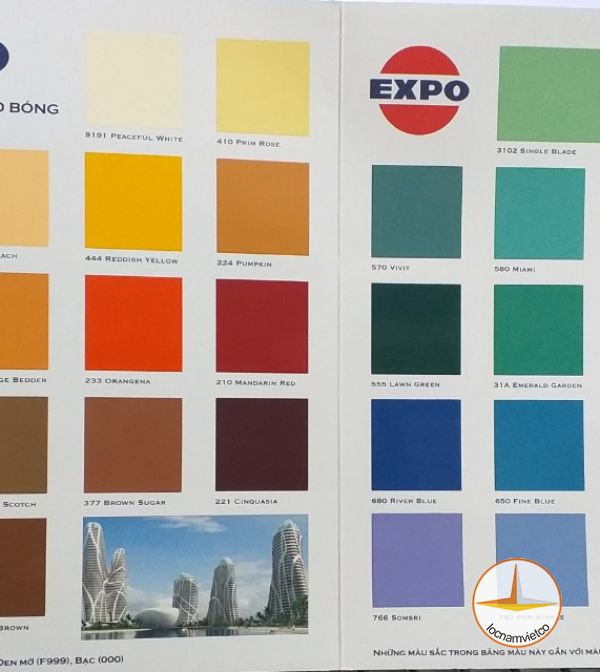 Sơn dầu Expo: Không nên bỏ qua sơn dầu Expo chất lượng cao với độ bền cao và màu sắc đa dạng! Thích hợp cho những công trình sử dụng lâu dài như cửa ra vào, tường và hệ thống ống nước.